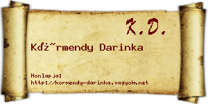 Körmendy Darinka névjegykártya